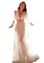 Long Sleeve Wedding Dress Long V-neck Lace Mesh Long Skirt Dress