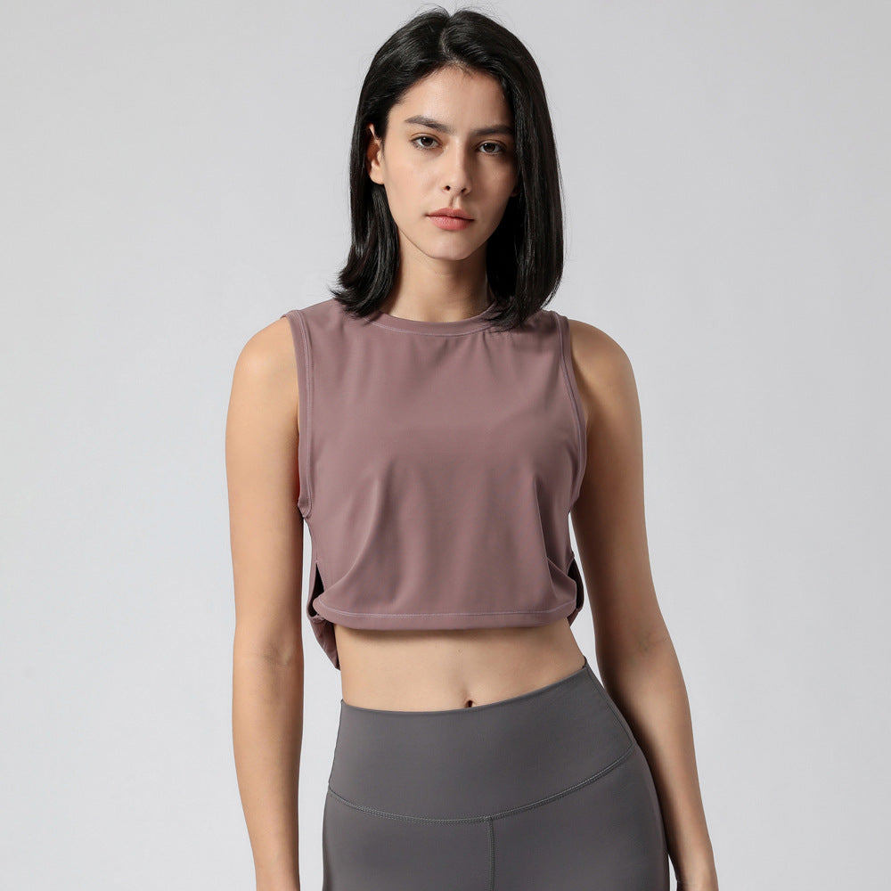 Débardeur de yoga pour femmes Europe et Amérique Gilet de fitness ample pour femmes sans coussinet de poitrine