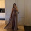 Pleated Ribbon Satin Evening Dress