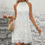 Sleeveless Halter White Doll Dress For Women