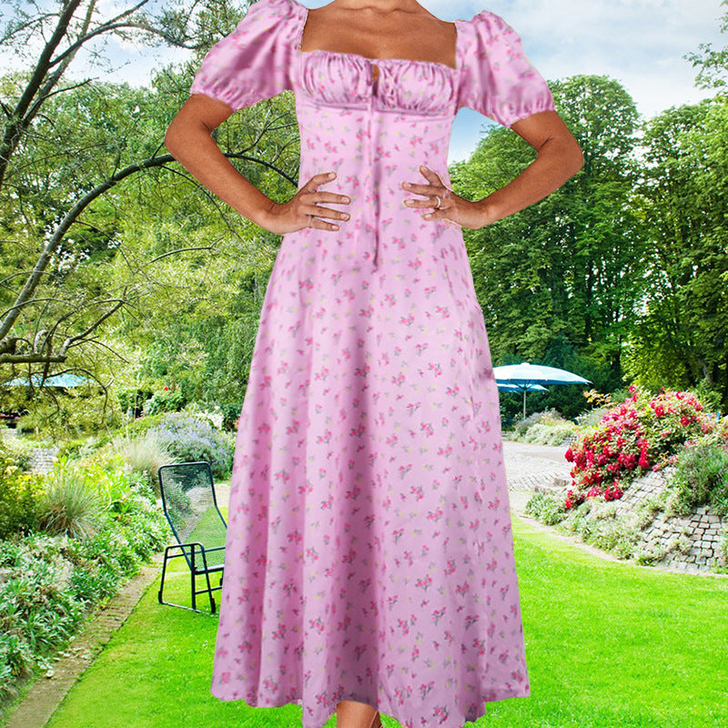 Fashion Floral Slim-fitting Sling Dress Women