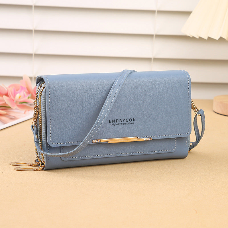 Sac bandoulière multifonctionnel Pochette mi-longue et porte-monnaie
