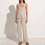 Vest Suit Cotton Square Collar Sleeveless Vest Top Trousers Two-piece Set