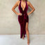 Gold velvet halterneck dress