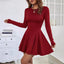 European And American Simple Pure Desire Red Dress