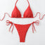 Womens Sexy Printed Drawstring Bikini Swimsuit