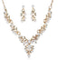 Wedding Women Jewelry Sets Fashion Simulated Pearl Flower Statement Necklace and Earring Set Party Accessories