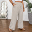 Drawstring Wide Leg Pocket Trousers Loose Women