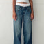 Retro Low Waist Non-elastic Washed Straight Jeans For Women
