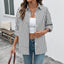 Casual Striped Long-sleeved Shirt Thin Coat For Women
