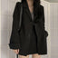 Black lapel loose blazer skirt