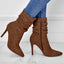 Women's Fashion Suede Pointed High Heels Boots