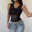 Womens Black Lace Camisole Top