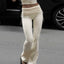 American Street Style Pleating Wide Waist Bootcut Trousers Women