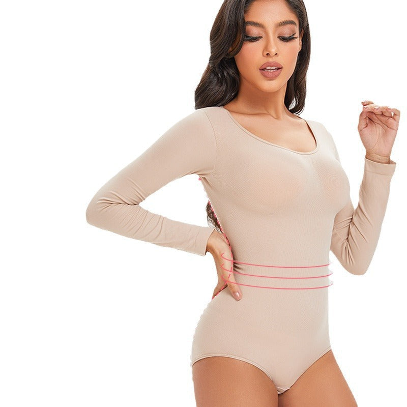 Lingerie sculptante gainante à manches longues pour femme