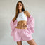 European And American Sweet Casual Plaid Suit Loose Plaid Shirt And Shorts Two-piece Set
