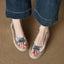Round-toe Straw Open-toe Sandals For Women