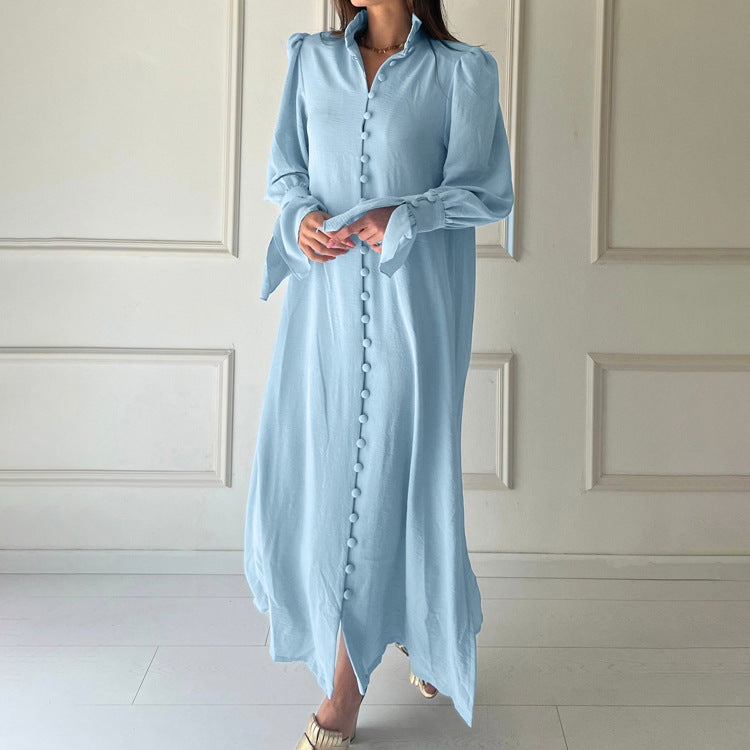 Robe longue décontractée fendue pour femme
