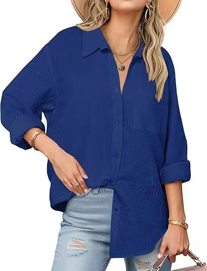 Chemise décontractée à manches longues pour femme