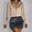 High-end Glossy Silk Blouse For Women Long Sleeves