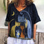 New Ladies T-Shirts Summer Short Sleeve Tops Kitten Graphics