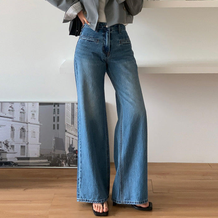 Jean amincissant taille haute rétro pour femme