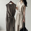 Waist Trimming Lace Up Sleeveless Dress Summer New