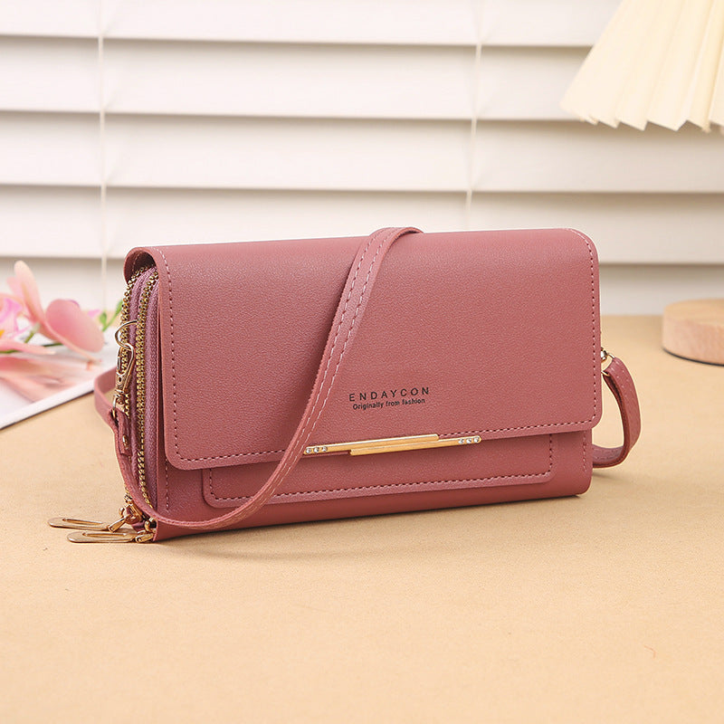 Sac bandoulière multifonctionnel Pochette mi-longue et porte-monnaie