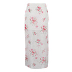 New Digital-print Sheer High-waist Split Skirt