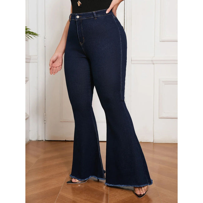 Curvy Fit High Waisted Flared Jeans For Women Plus Size Sret Main Image