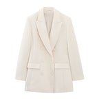 Women's Long Double-breasted Blazer