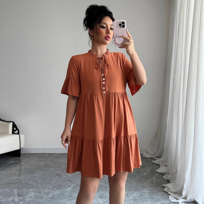 High-grade Simple Style Lace-up Solid Color Dress Women Hover Image