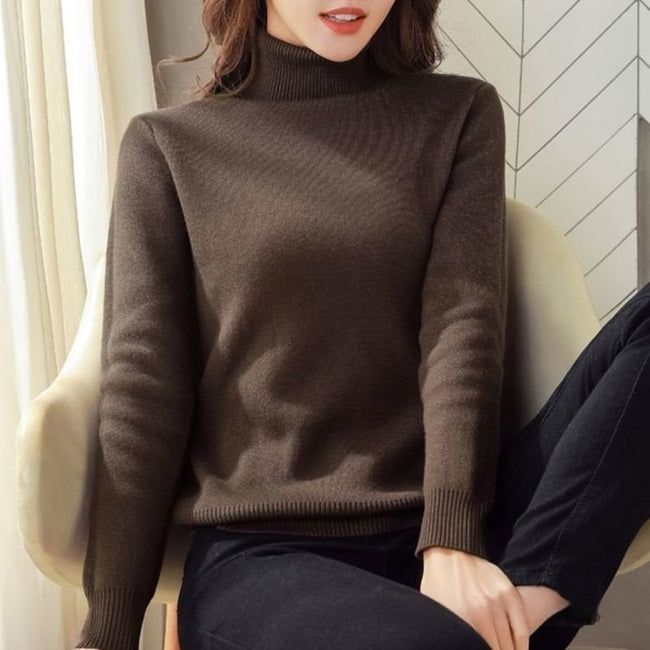 Fleece-lined Thick Turtleneck Sweater Women Hover Image