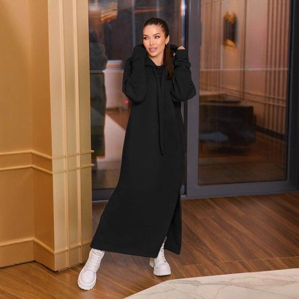 Fleece-lined Sweatshirt Casual Dress Women