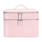 New Double-layer Large-capacity PU Portable Makeup Bag
