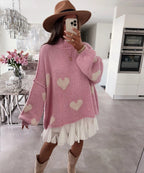 Color-blocked Loose Knit Sweater For Women