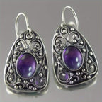 Retro Geometric Round Zircon Trendy Jewelry Earrings For Women