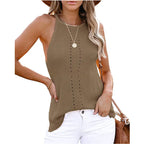 European And American Loose Halter Small Vest Knitted Beach Women