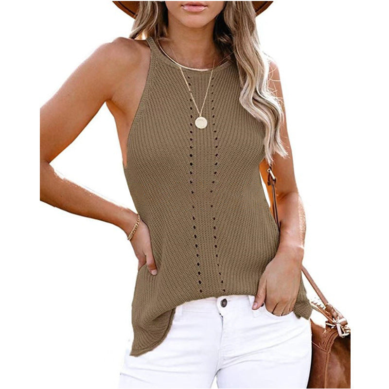 European And American Loose Halter Small Vest Knitted Beach Women