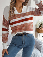 Fashion Striped Knitted Pullover Sweater Women