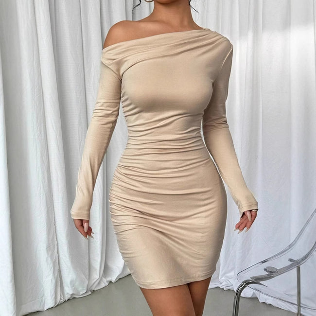 Comfort And Casual Long Sleeve Dress Women Hover Image