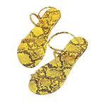 Women's Snake Sandals Mixed Color Flat Designer Slipper Women Colorful Slip On Large Size Flip Flop
