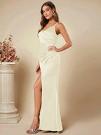 Spring Summer Satin Slip Dress For Women