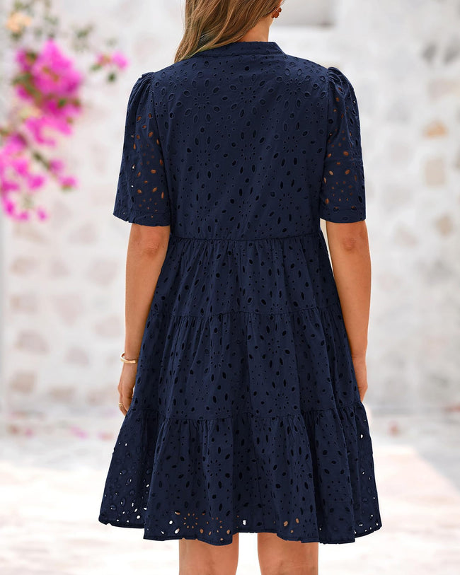 V-neck Hollow Lace Dress High-grade Main Image
