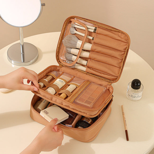 Portable Oxford Cloth Makeup Bag With Dividers Main Image
