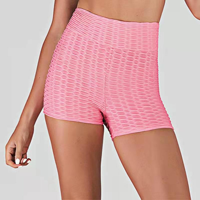 Yoga Pants Bubble Shorts Jacquard Yoga Sports Fitness Shorts Hip-fitting Shorts Hover Image