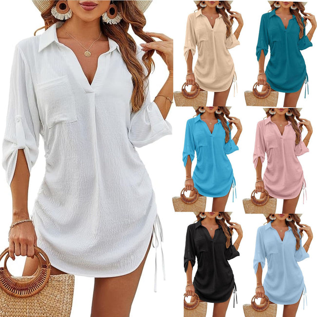 Loose-Fitting Slimming Drawstring Shirt For Women Main Image