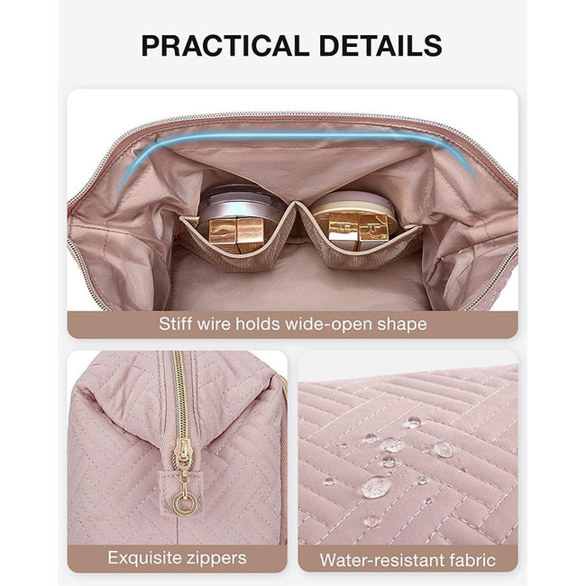 Large Wide-opening Quilted Makeup Bag Main Image