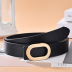 Simple And Versatile Oval Alloy Buckle Ladies Belt