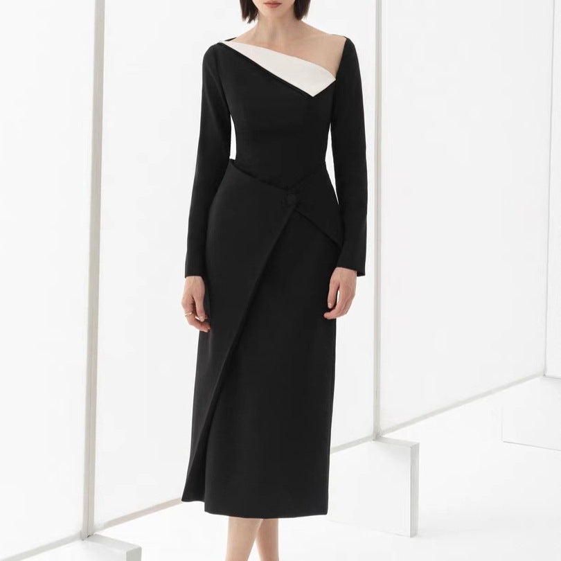 Fashion Personality French Stitching Dress Women